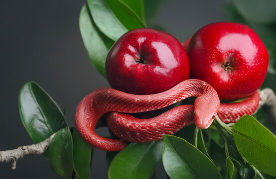 mela e serpente, concetto di tentazione