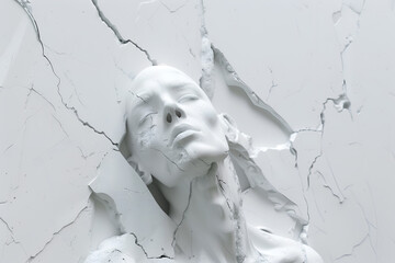 The face in marble wall