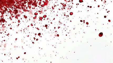 Red abstract glow drops on white background
