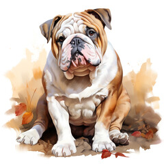 Fototapeta premium clipart bulldog sitting сreated with Generative Ai