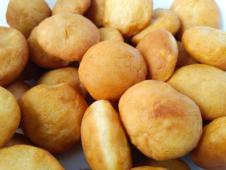 close up of homemade potato donuts