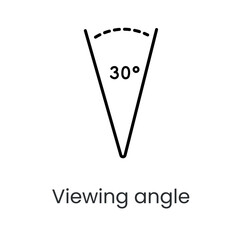 Viewing angle line vector icon with editable stroke