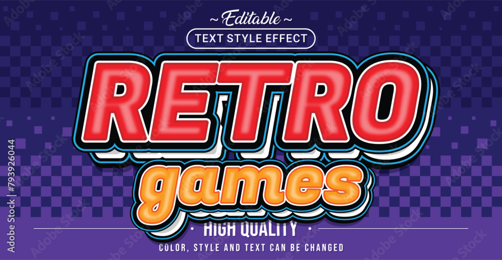 Aufkleber Editable text style effect - Retro Games text style theme.