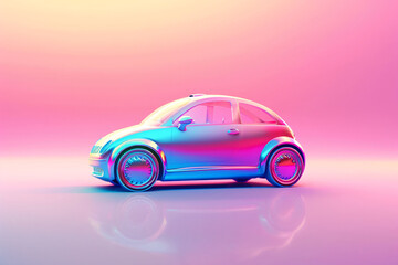 Obraz premium 3D car model illustration, car insurance safety annual inspection traffic safety concept illustration