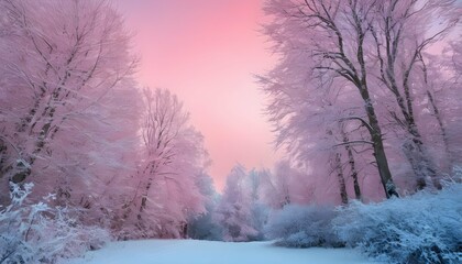 A winter wonderland with snow covered trees and a upscaled 15