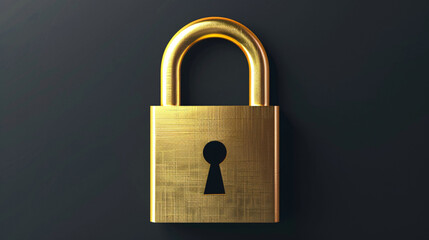 Fototapeta premium Golden lock, financial economic data money security concept illustration