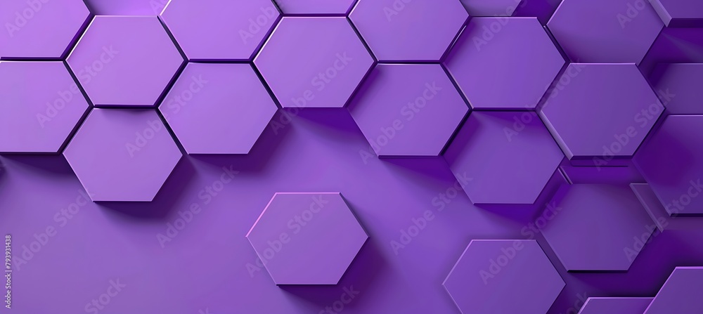 Poster mesmerizing purple hexagonal patterns: stunning ultrawide banner background with abstract flair