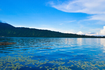 Natural Scenery Of Gentle Waves On The Tranquil Lake Waters In The Mountainous Area After The Rain At Beratan Lake, Bedugul, Bali, Indonesia