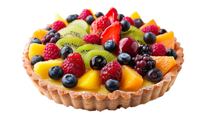 cake, tart with fruits isolated on a transparent background. PNG	
