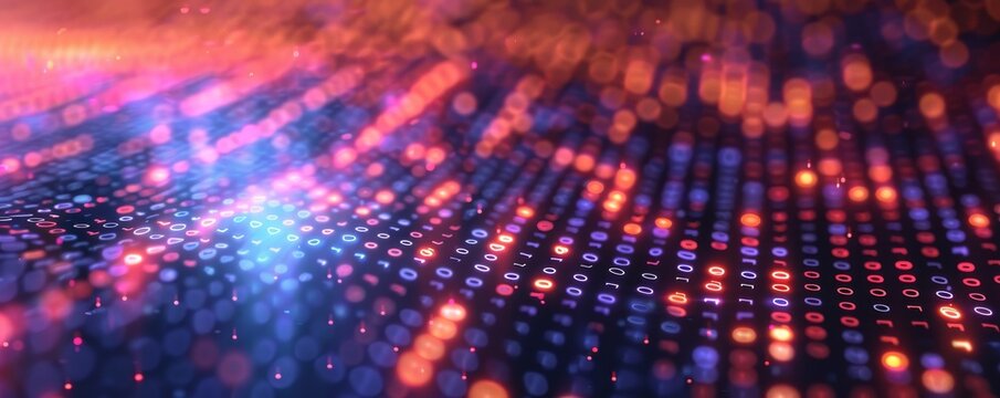 A stark, clear depiction of a binary code pattern that forms a network map on a bright background