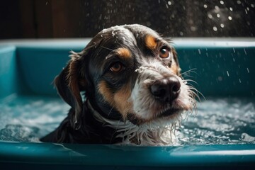 bath time for a dog