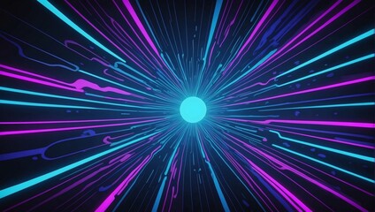 Retro-Inspired Groovy Blue Neon Psychedelic Background