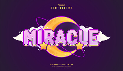 decorative editable miracle moon text effect vector design
