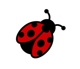 Vector ladybug icon. Simple ladybird illustration.