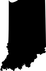 State of Indiana Silhouette Outline Graphic Design with Transparent Background