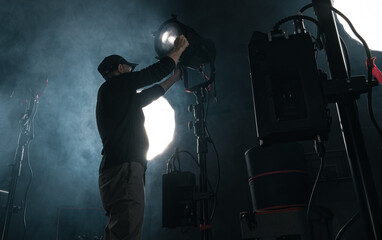 Fototapeta na wymiar Professional Film Making LED Lighting