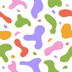 Colorful bubbly shapes. Abstract seamless pattern. Modern and trendy vector illustration.