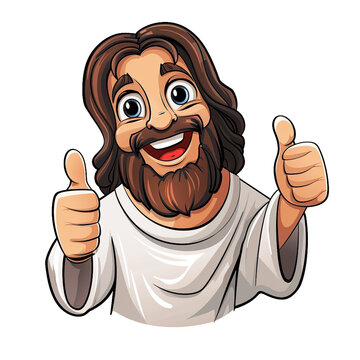 recommend clip art: Cartoon of Jesus Christ giving the thumbs up 