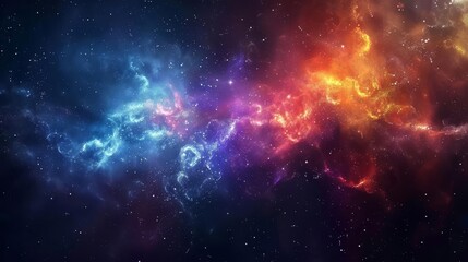 colorful space galaxy with nebula stars and supernova cosmic background wallpaper - obrazy, fototapety, plakaty