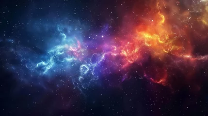 Foto op Aluminium colorful space galaxy with nebula stars and supernova cosmic background wallpaper © Bijac