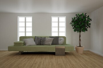 Modern interior design. 3D illustration