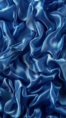 Obraz premium Luxurious Blue Fabric Folds Depth Fashion Wallpaper