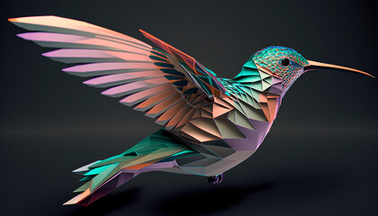 bird hummingbird in nature. Generative AI,
