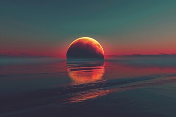 Background material: minimalist sunrise and sunset