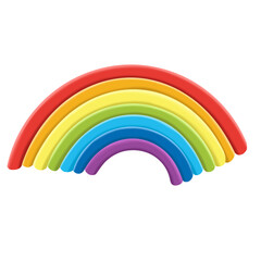 Cute rainbow with clouds children's illustration