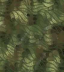 Abstract wave camo background of drawn lines. Coloful floral pattern.