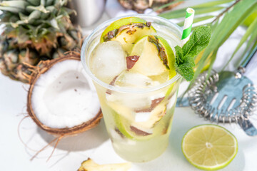 Pineapple coconut lemonade mojito drink - 793953862