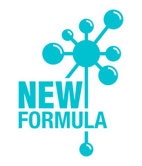 New Formula - creative label with molecular cell