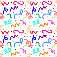 Seamless images, bright doodle lines, multi-use.