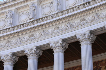 Sculpted Detail of the Colonnade at the Vittoriano War Memorial in Rome, Italy