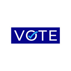 Fototapeta premium Vote button vector election political symbol icon blue