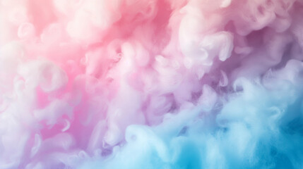 Fototapeta premium Swirling clouds of pink and blue smoke creating an ethereal and dreamlike abstract background.