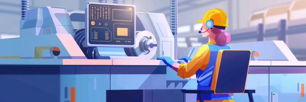 Smart factory worker or engineer do machine job in a manufacturing workshop. Industry and engineering concept. worker's day. labor day