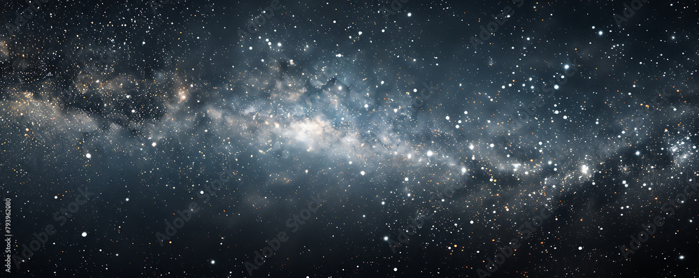 Wall mural outer space sky with stars. galaxy universe black background of shiny starfield texture.