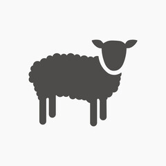 Sheep icon vector. animal head, farm symbol