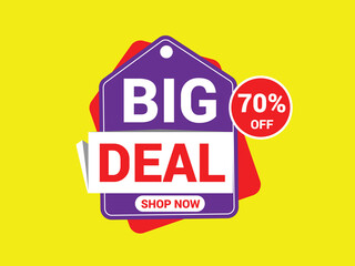 Big Deal Banner Template Design. Sale and Discount. Sale Banner, Vector Illustration.