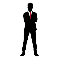 Vector illustration of business man silhouette isolated on white background