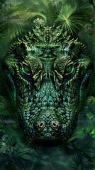 Amazing cool alligator crocodile character wallpaper HD background