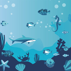 The vibrant marine life of the underwater world.