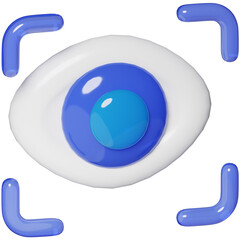 Eye Recognition Future Technology 3D Blue 
