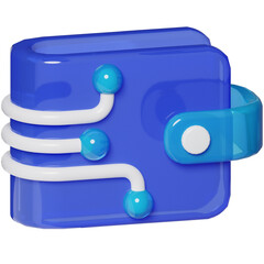 Digital Wallet Future Technology 3D Blue 