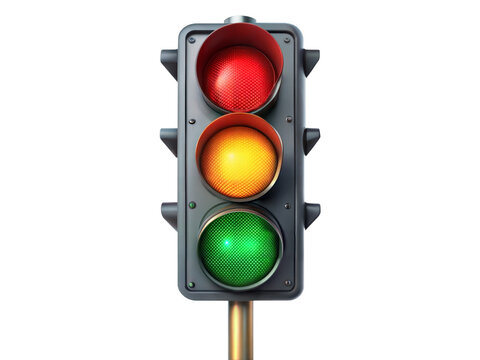 Traffic light on transparent background illustrating rules