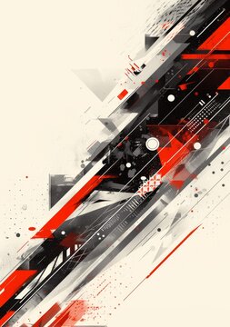 Vector graphic design, red and black background with white lines, geometric shapes, lines, 4k wallpaper, background, texture illustration, dynamic