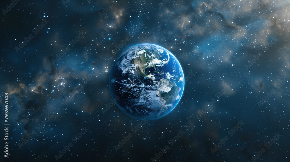 Sticker the earth in space,created with generative ai tecnology.