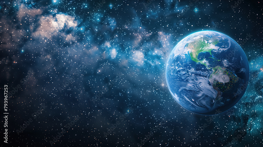Canvas Prints the earth in space,created with generative ai tecnology.