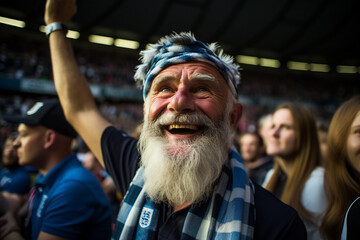 Football fans on the stage